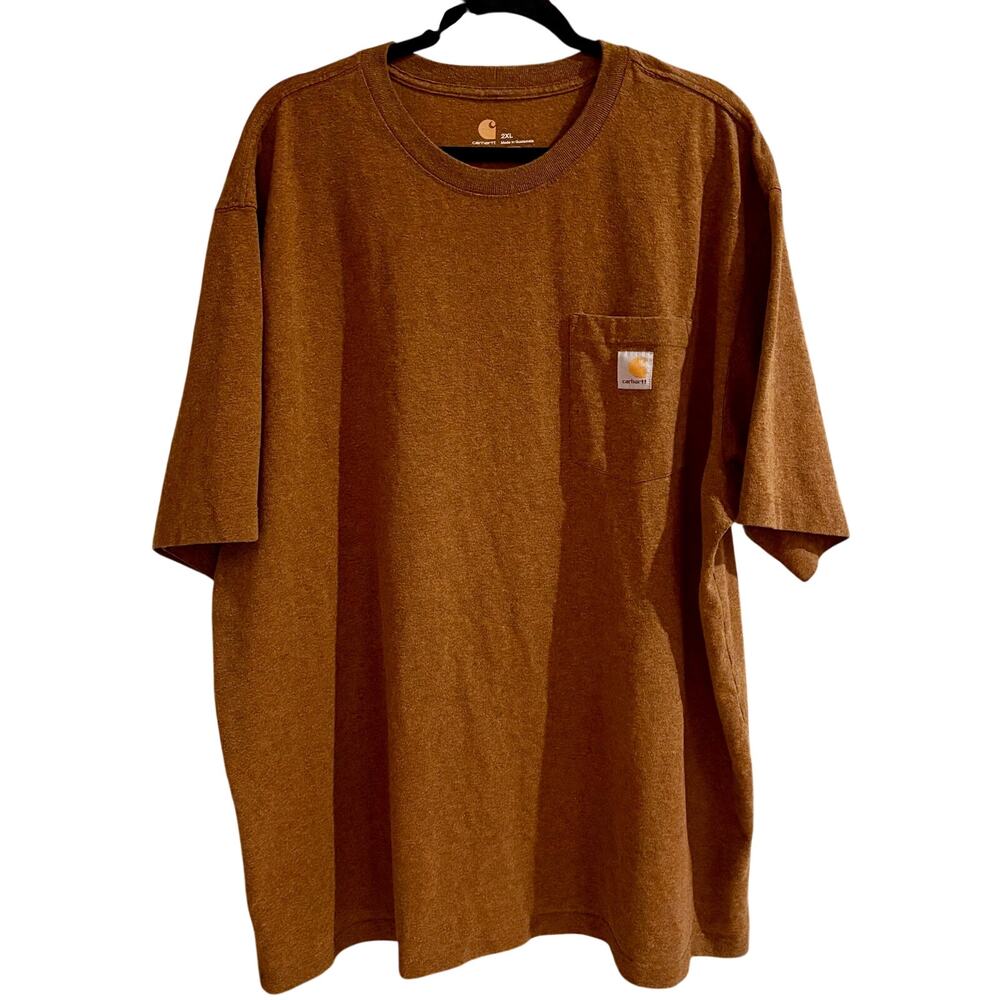 Carhartt Men’s Orange Brown Heavy Cotton T-Shirt 2XL